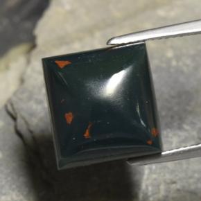 Heliotropo verde natural de 12,04 ct, cuadrado, opaco