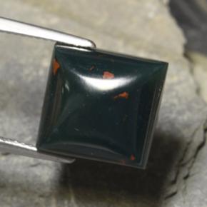 Heliotropo verde natural de 12,04 ct, cuadrado, opaco