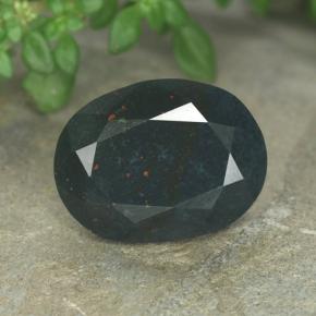Heliotropo verde natural de 4,56 ct, corte óvalo, opaco