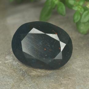 Heliotropo verde natural de 4,56 ct, corte óvalo, opaco