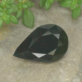 Heliotropo verde natural de 2,44 ct, en forma de pera, opaco
