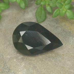 Heliotropo verde natural de 2,44 ct, en forma de pera, opaco