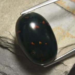 Heliotropo verde natural de 25,89 ct, corte óvalo, opaco