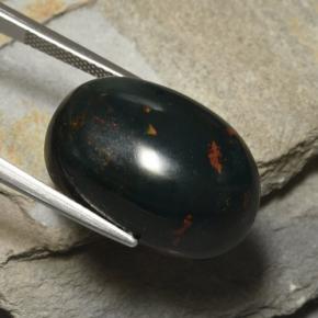 Heliotropo verde natural de 25,89 ct, corte óvalo, opaco