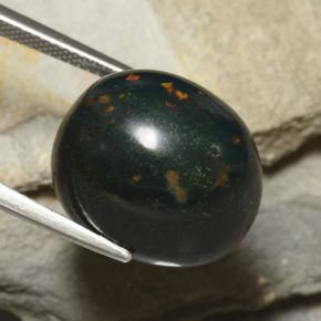 Heliotropo verde natural de 23,38 ct, corte óvalo, opaco