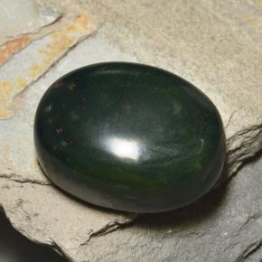 Heliotropo verde natural de 42,77 ct, corte óvalo, opaco