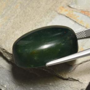 Heliotropo verde natural de 42,77 ct, corte óvalo, opaco
