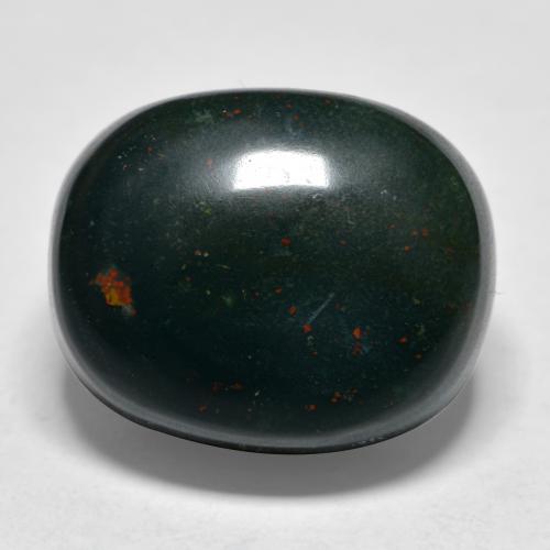 Heliotropo verde natural de 22,33 ct, corte óvalo, opaco