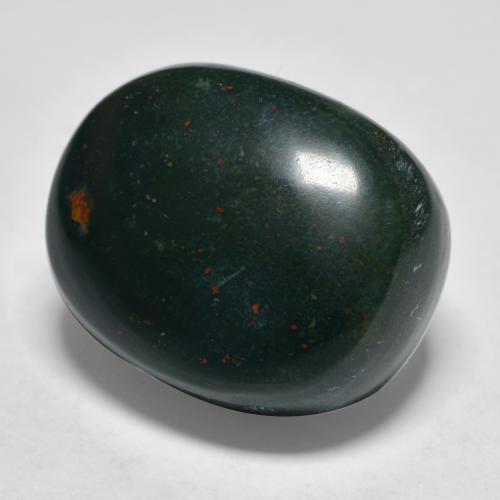 Heliotropo verde natural de 22,33 ct, corte óvalo, opaco