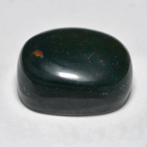 Heliotropo verde natural de 22,33 ct, corte óvalo, opaco