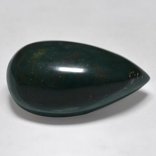 Sanguinaria Verde multicolor natural de 26.56 ct, En forma de pera, Opaco