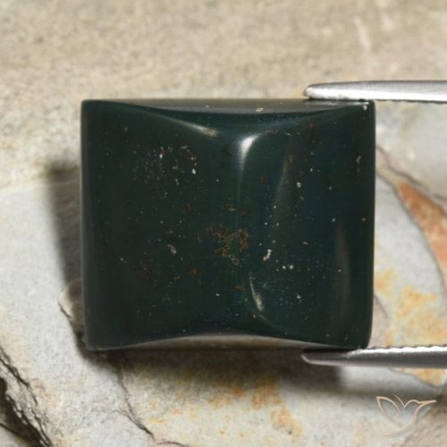 19.16ct Natural Verde oscuro Sanguinaria, Corte Baguette, Opaco