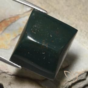 Sanguinaria Verde oscuro natural de 19.16 ct, Corte Baguette, Opaco