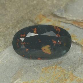 Heliotropo verde natural de 3,97 ct, corte óvalo, opaco
