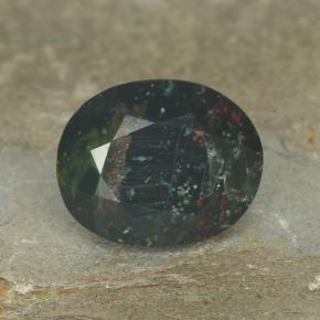 Heliotropo verde natural de 5,72 ct, corte óvalo, opaco