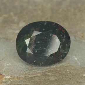 Heliotropo verde natural de 5,72 ct, corte óvalo, opaco