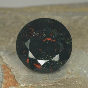 Heliotropo verde natural de 9,32 ct, corte redondo, opaco