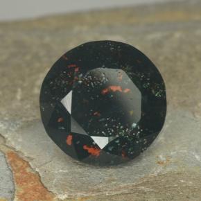 Heliotropo verde natural de 9,32 ct, corte redondo, opaco