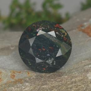Heliotropo verde natural de 7,35 ct, corte redondo, opaco