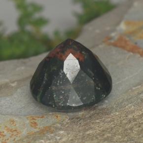 Heliotropo verde natural de 7,35 ct, corte redondo, opaco