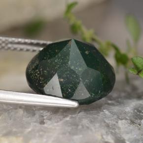 Heliotropo verde natural de 5,41 ct, corte redondo, opaco
