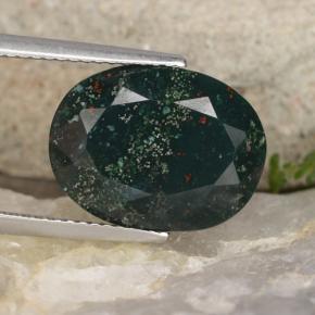 Heliotropo verde natural de 7,10 ct, corte óvalo, opaco