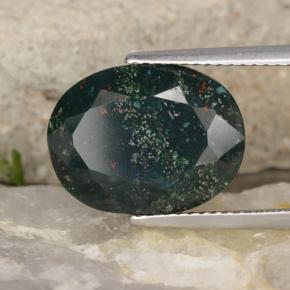 Heliotropo verde natural de 7,10 ct, corte óvalo, opaco