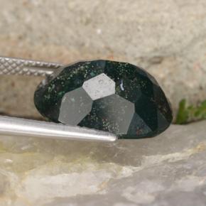 Heliotropo verde natural de 7,10 ct, corte óvalo, opaco