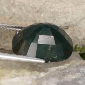 Heliotropo verde natural de 11,29 ct, corte óvalo, opaco