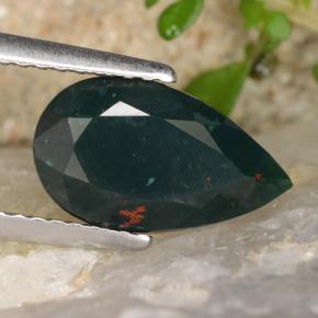 Heliotropo verde natural de 2,31 ct, en forma de pera, opaco