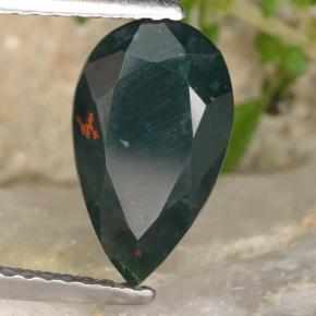 Heliotropo verde natural de 2,31 ct, en forma de pera, opaco