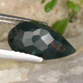 Heliotropo verde natural de 2,31 ct, en forma de pera, opaco
