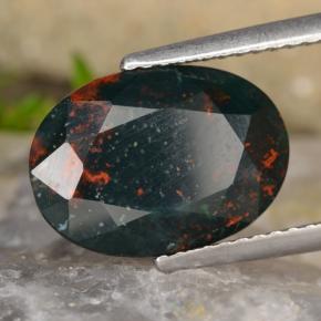 Heliotropo verde natural de 3,62 ct, corte óvalo, opaco