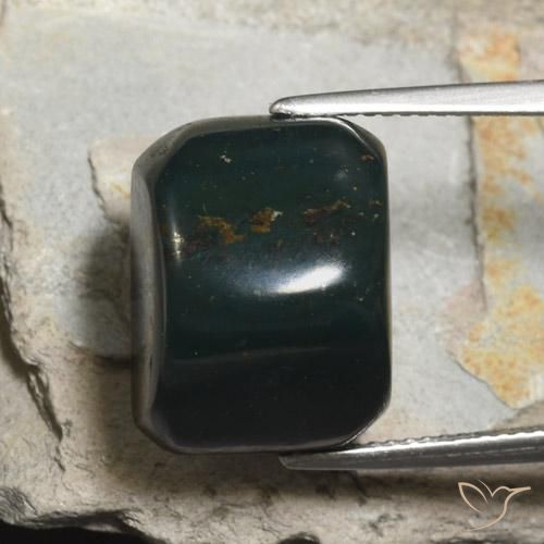 21.56ct Natural Verde bosque Sanguinaria, corte esmeralda, Opaco