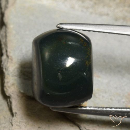 13.06ct Natural Verde oscuro Sanguinaria, Forma Cojín, Opaco