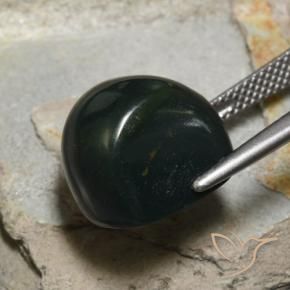 Sanguinaria Verde oscuro natural de 13.06 ct, Forma Cojín, Opaco