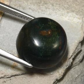 Heliotropo verde natural de 15,88 ct, corte redondo, opaco