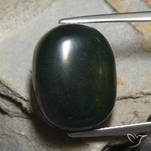 18.22ct Natural Verde bosque Sanguinaria, Ovalada, Opaco