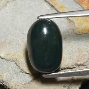 Sanguinaria Verde oscuro natural de 5.28 ct, Corte Óvalo, Opaco