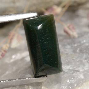 Heliotropo verde natural de 1,65 ct, baguette, opaco