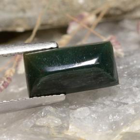 Heliotropo verde natural de 1,65 ct, baguette, opaco