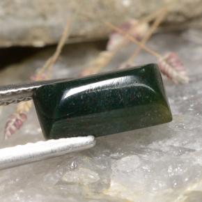 Heliotropo verde natural de 1,65 ct, baguette, opaco