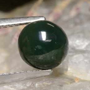 Heliotropo verde natural de 2,00 ct, corte redondo, opaco