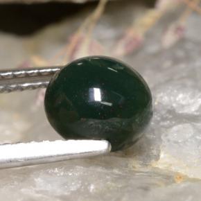Heliotropo verde natural de 2,00 ct, corte redondo, opaco