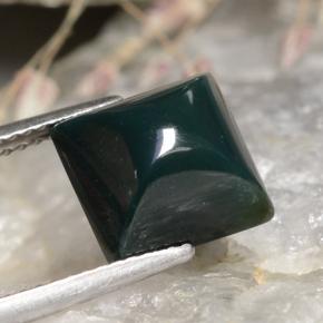 Heliotropo verde natural de 4,25 ct, cuadrado, opaco