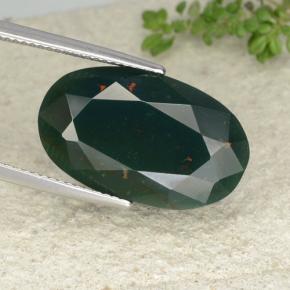 Heliotropo verde natural de 17,58 ct, corte óvalo, opaco