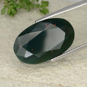 Heliotropo verde natural de 17,58 ct, corte óvalo, opaco