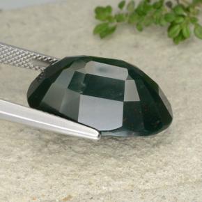 Heliotropo verde natural de 17,58 ct, corte óvalo, opaco