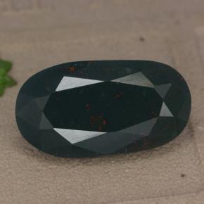 Heliotropo verde natural de 11,46 ct, corte óvalo, opaco