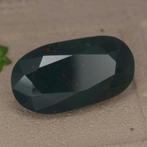 Heliotropo verde natural de 11,46 ct, corte óvalo, opaco